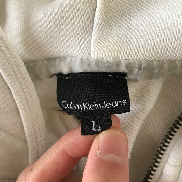 CK Jeans White Zip-up Hoodie - Picture 3 of 3